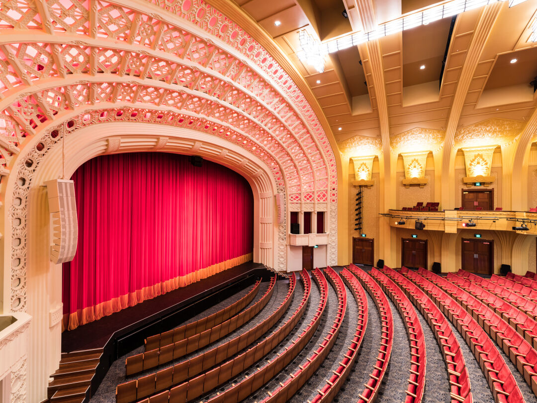 Proscenium Arch and red seats of Empire Theatre